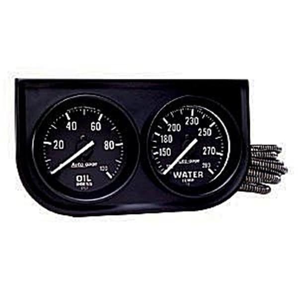 Auto Meter AUTO METER 2392 Two - Gauge Water Temperature And Oil Pressure; Volt A48-2392 - main